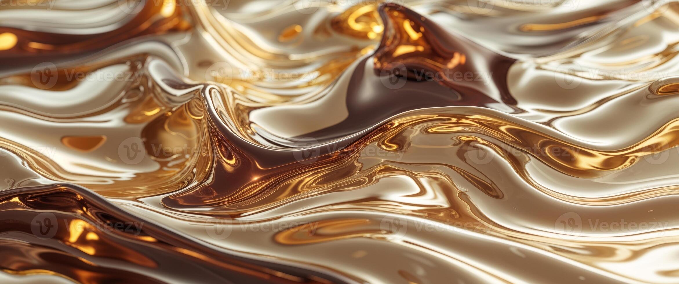 Abstract Gold and Brown Liquid Swirls Dynamic Metallic Texture photo