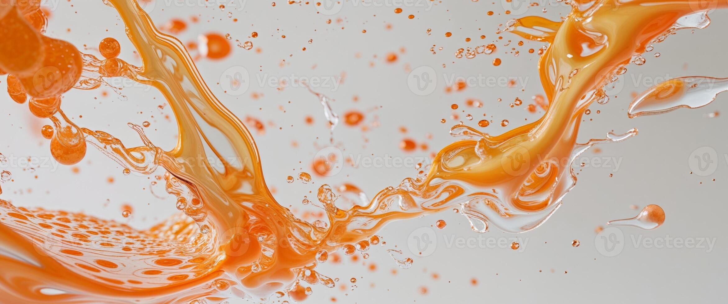Abstract Orange and White Swirling Liquid Background. photo