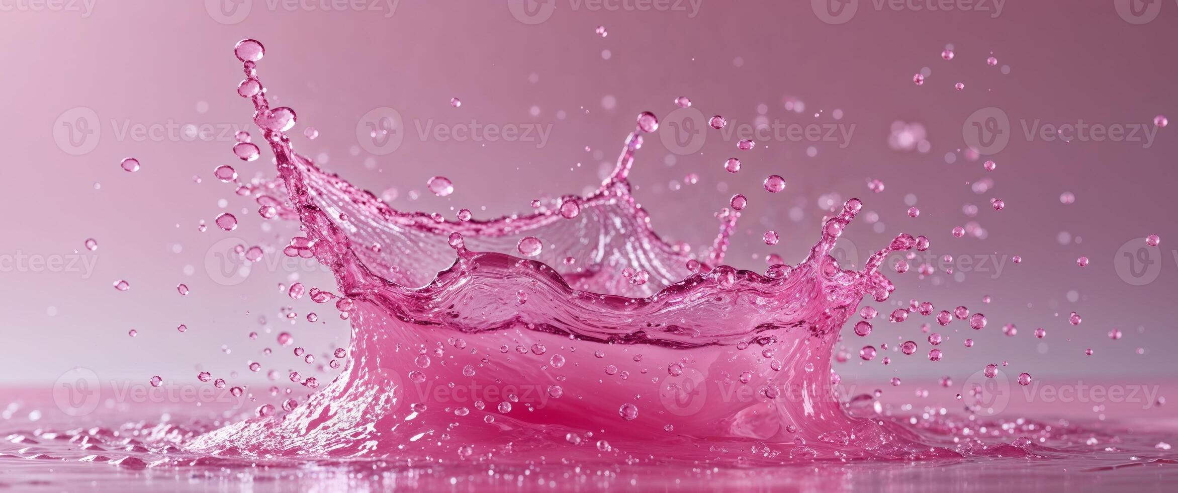 A pink liquid splash is being made photo