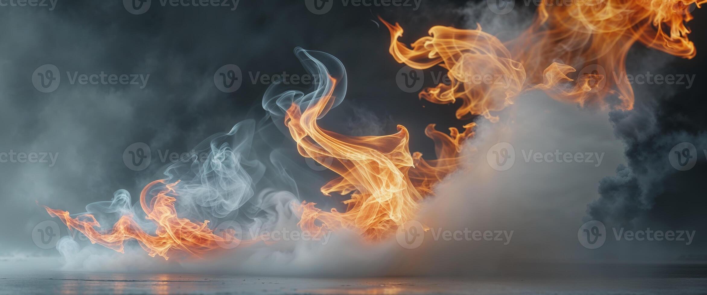 Abstract fire and smoke design background photo