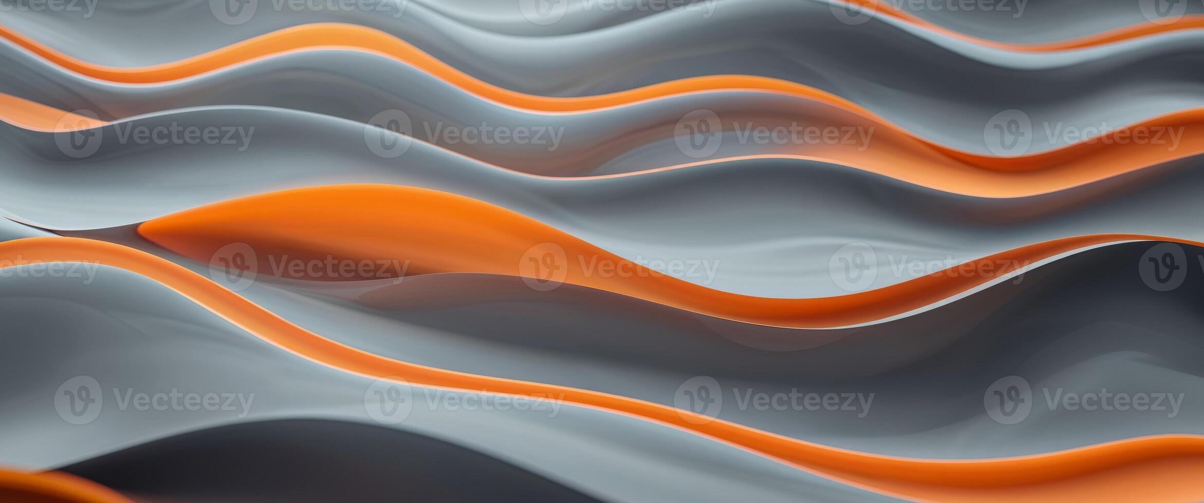 Abstract Gray and Orange Wavy Background. photo