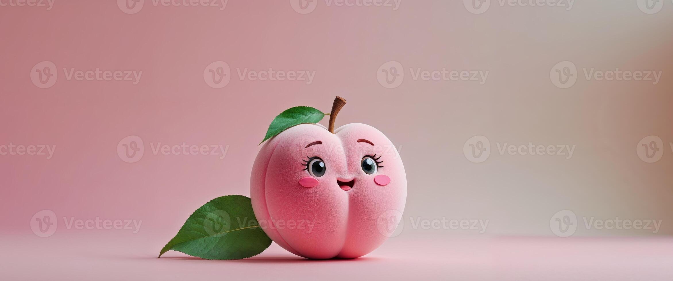 A toy peach with a smiley face on it photo