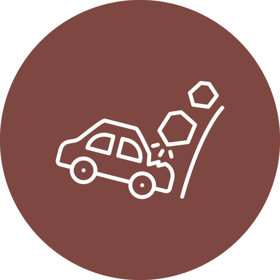 Falling Rocks Thin Line Design vector