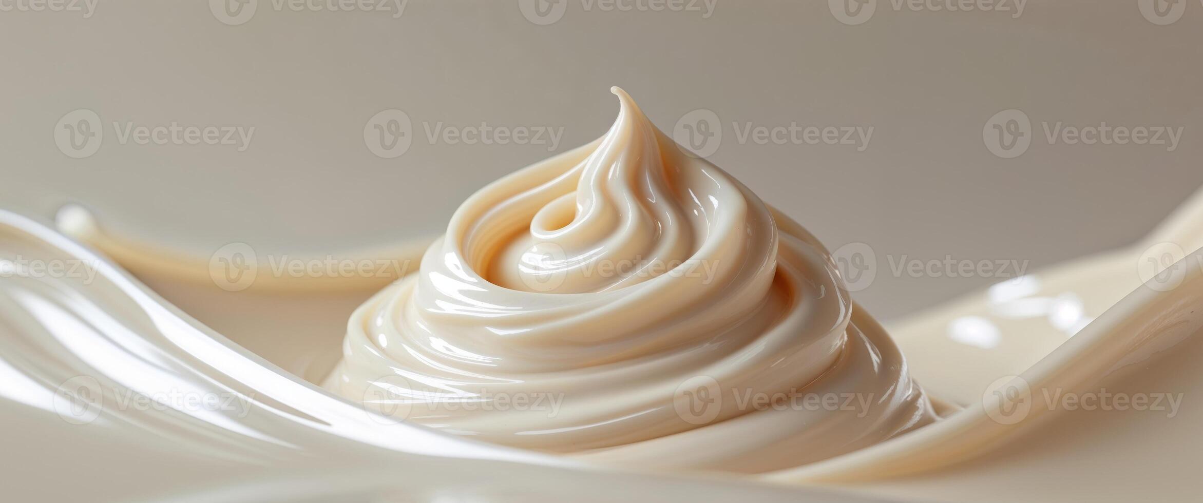 Smooth Cosmetic Cream Swirl with Gentle Glossy Texture Background. photo