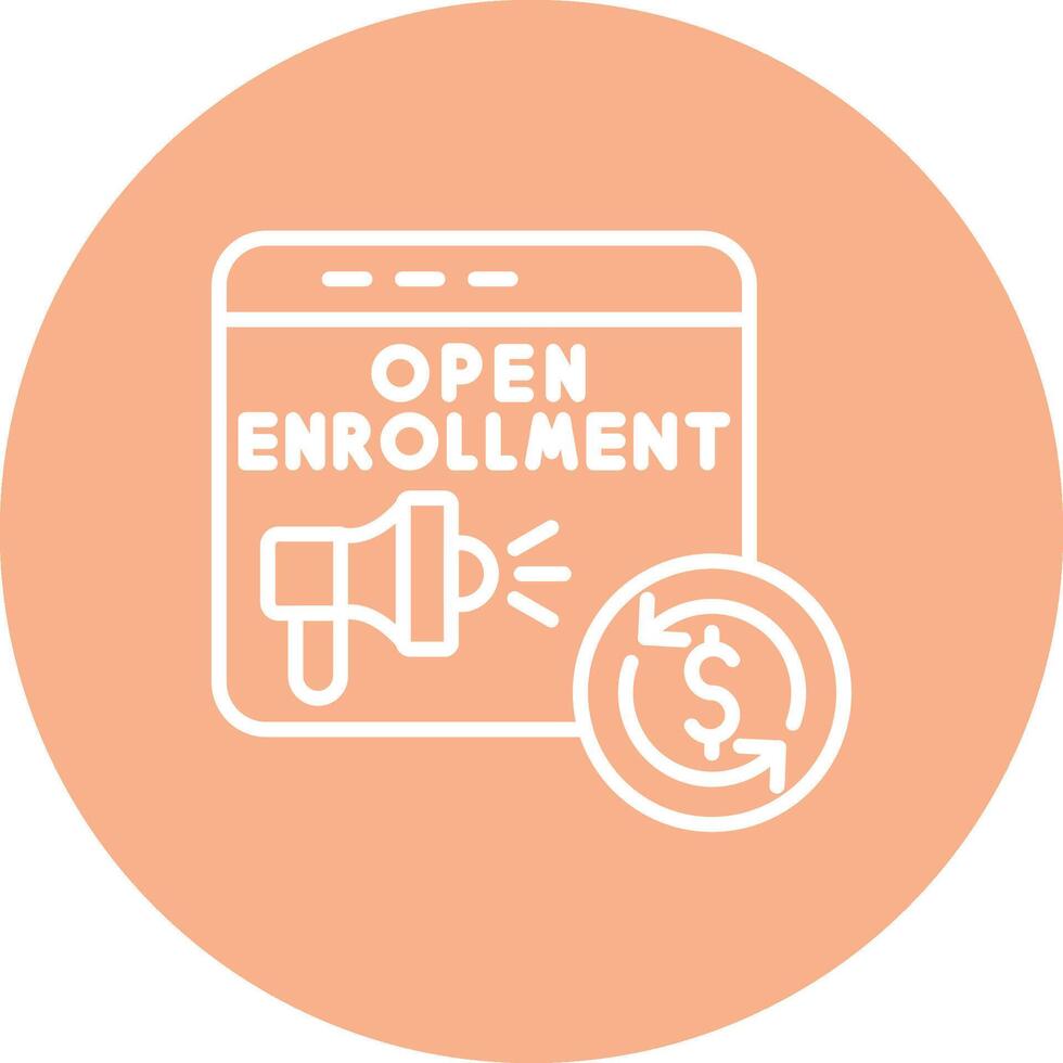 Open Enrollment Graphic Interface Asset vector