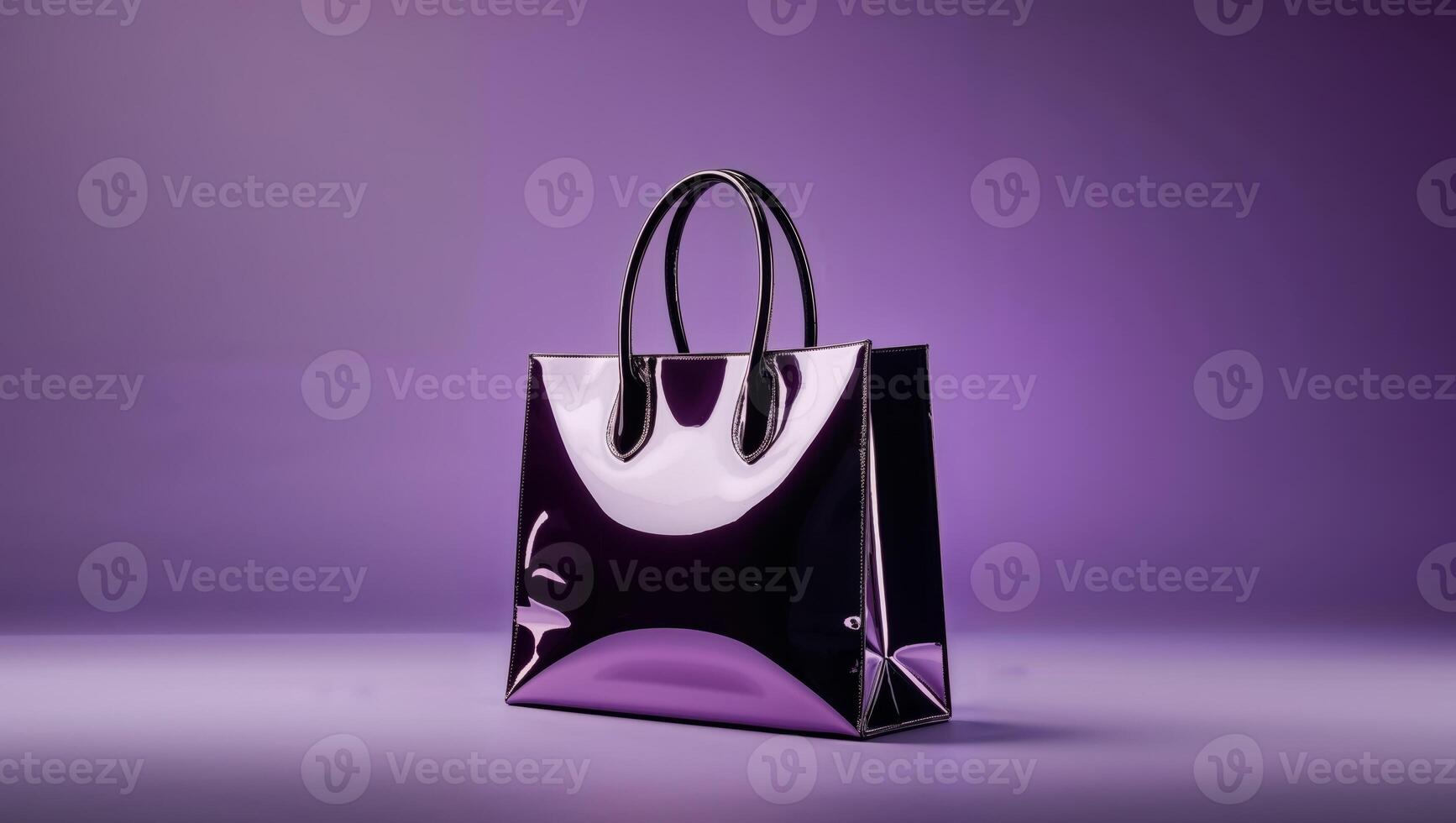A purple bag sitting on a purple surface photo