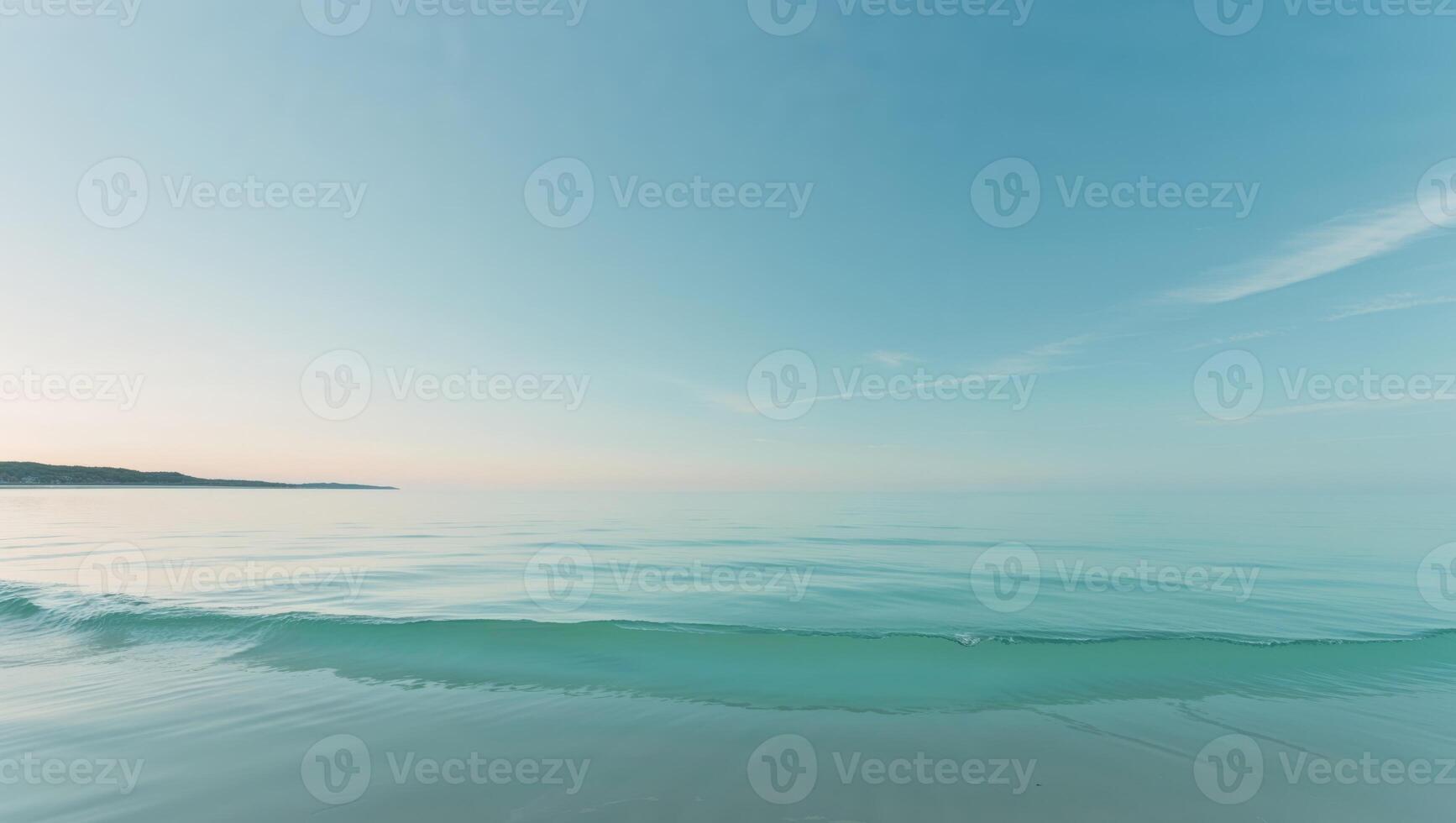 A view of the ocean from the shore photo