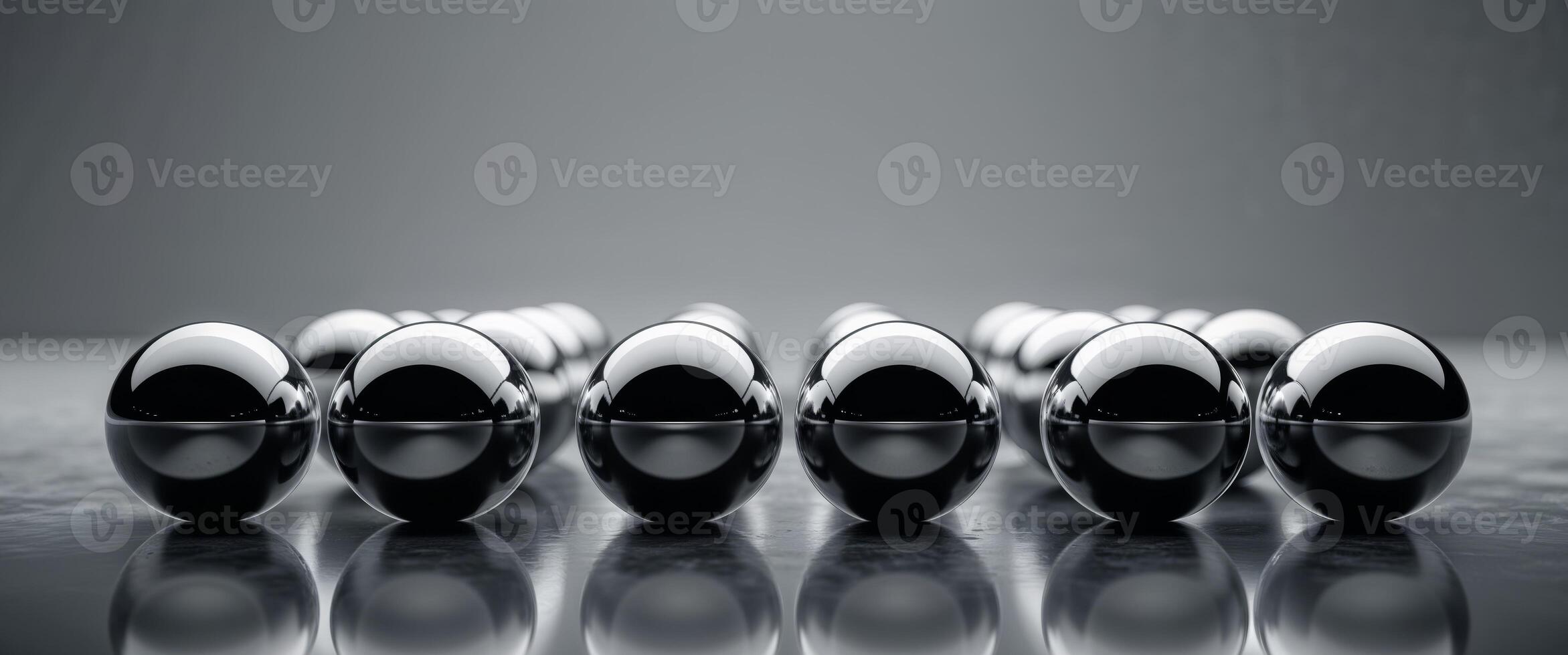 A group of shiny balls in a row photo