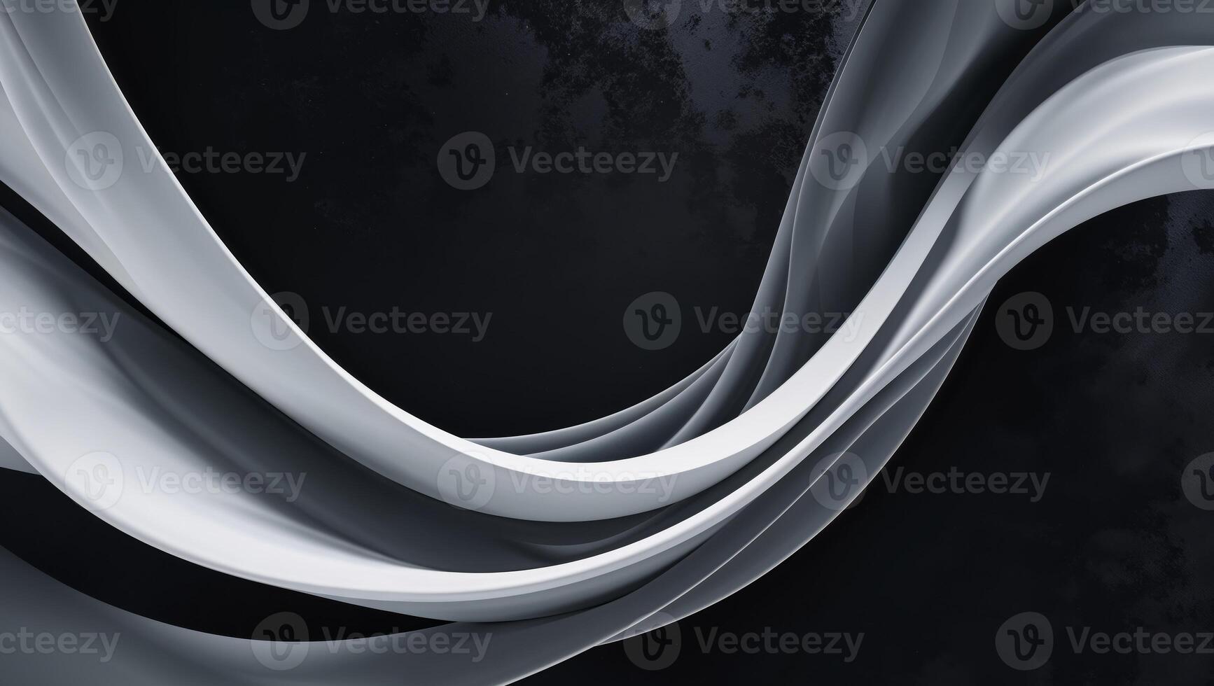 A black and white image of a curved white fabric photo