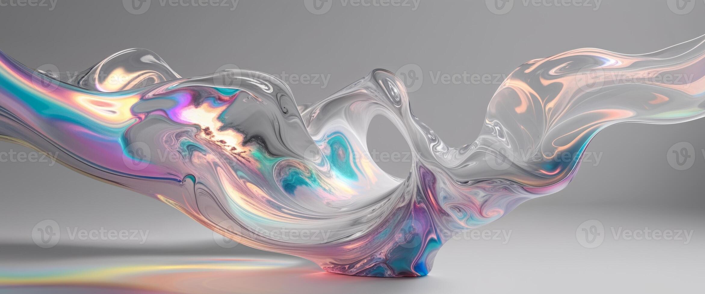 Abstract Fluid Art with Iridescent Colors. photo