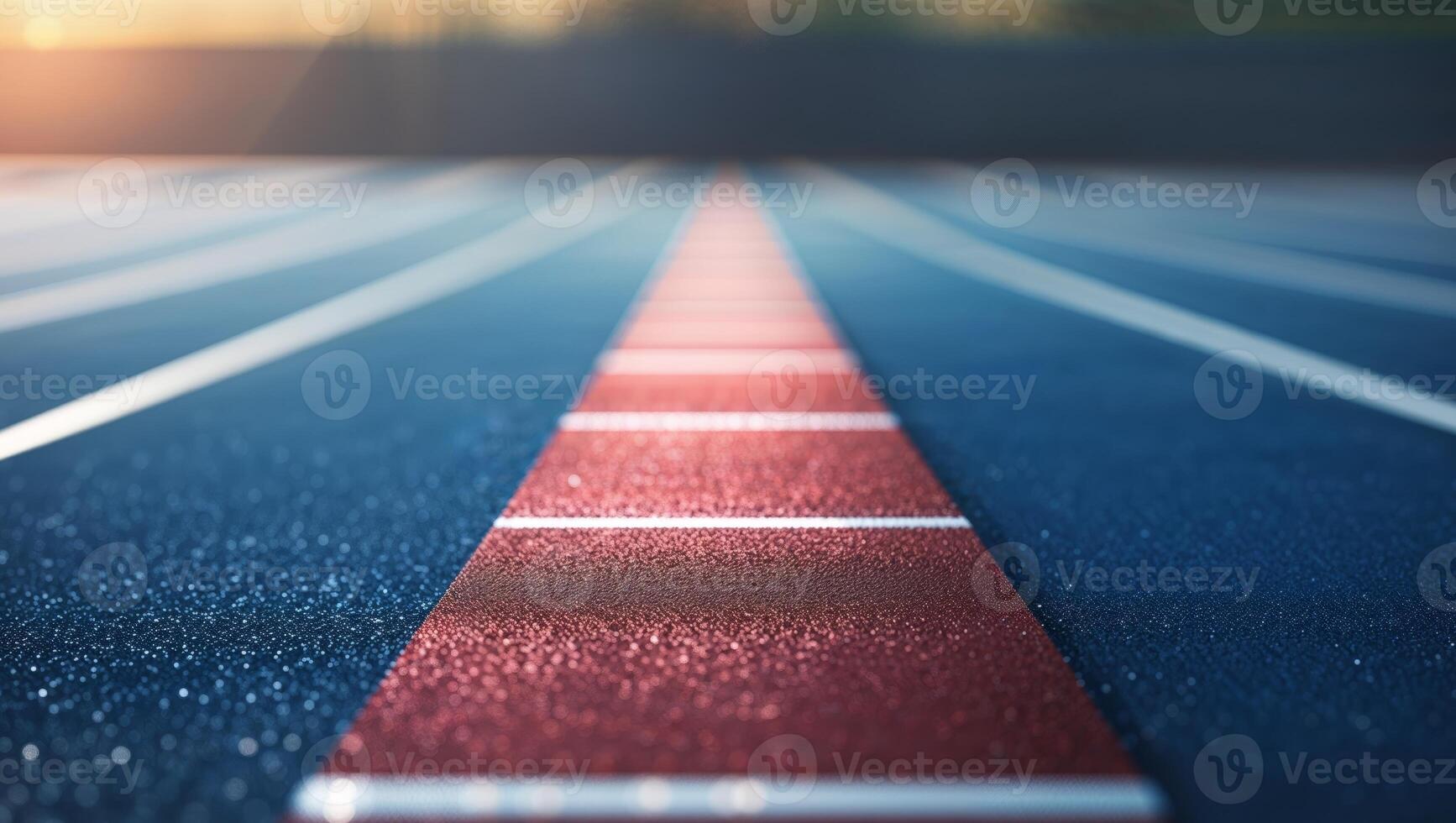 A running track with a red stripe on it photo