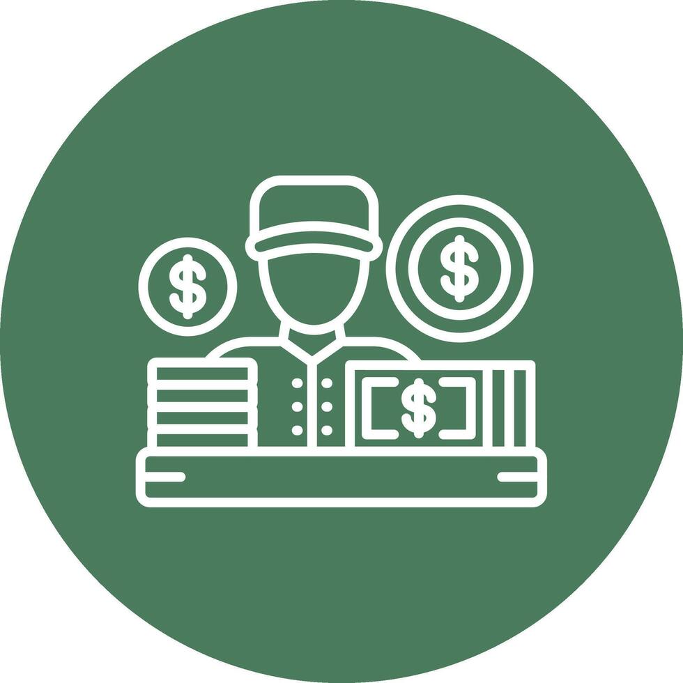 Cashier Minimal Outline Artwork vector