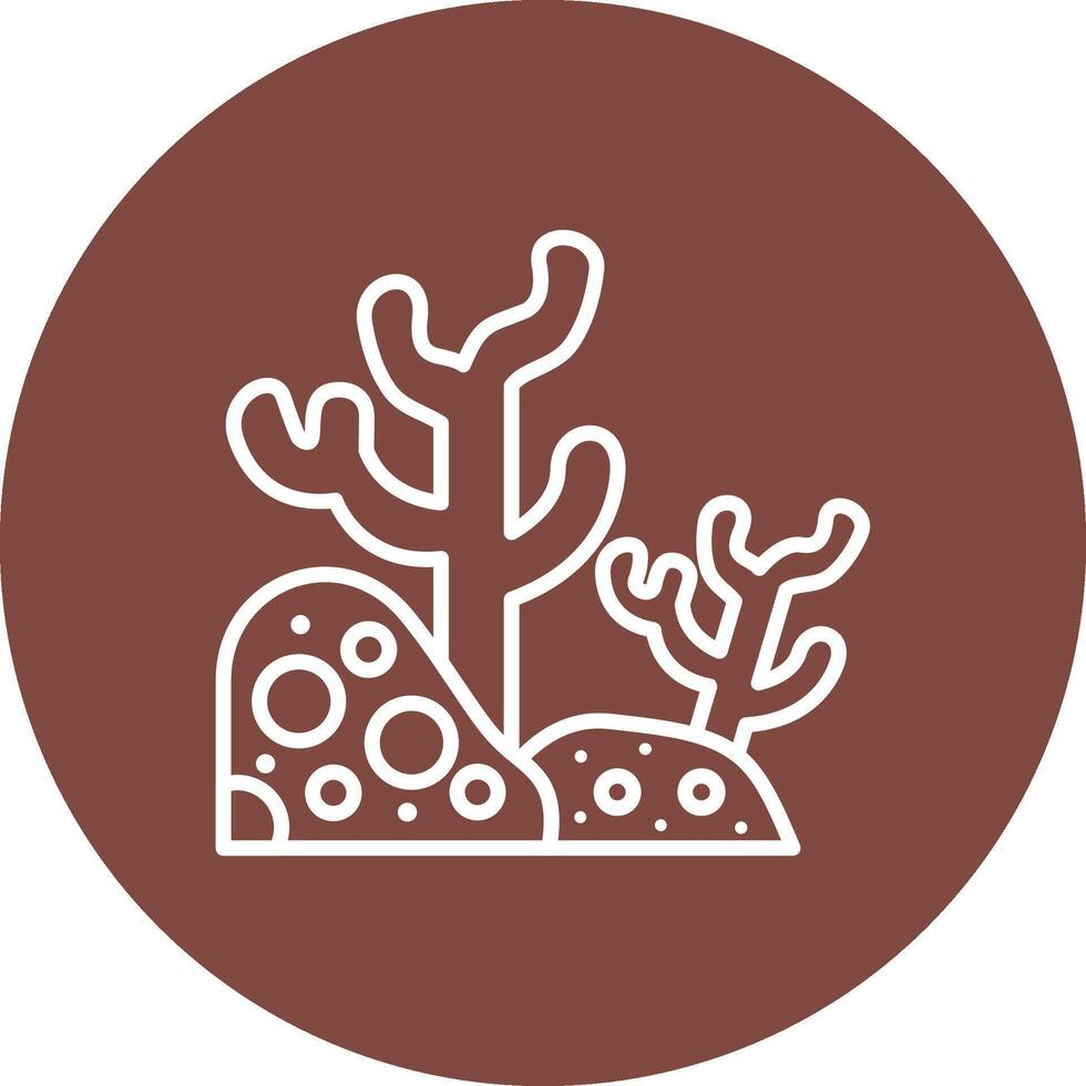 Coral Reef Lined UI Illustration vector
