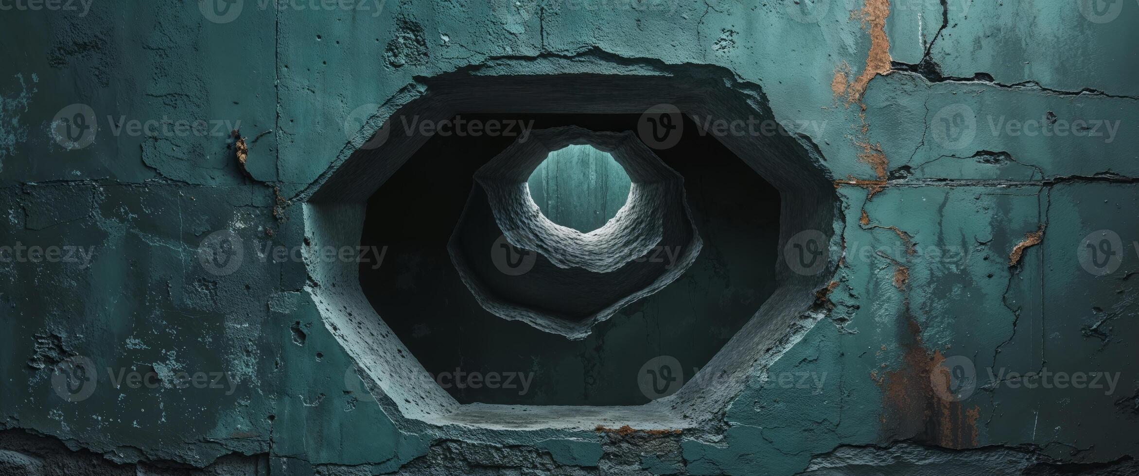 A hole in the wall with a hole in the middle photo