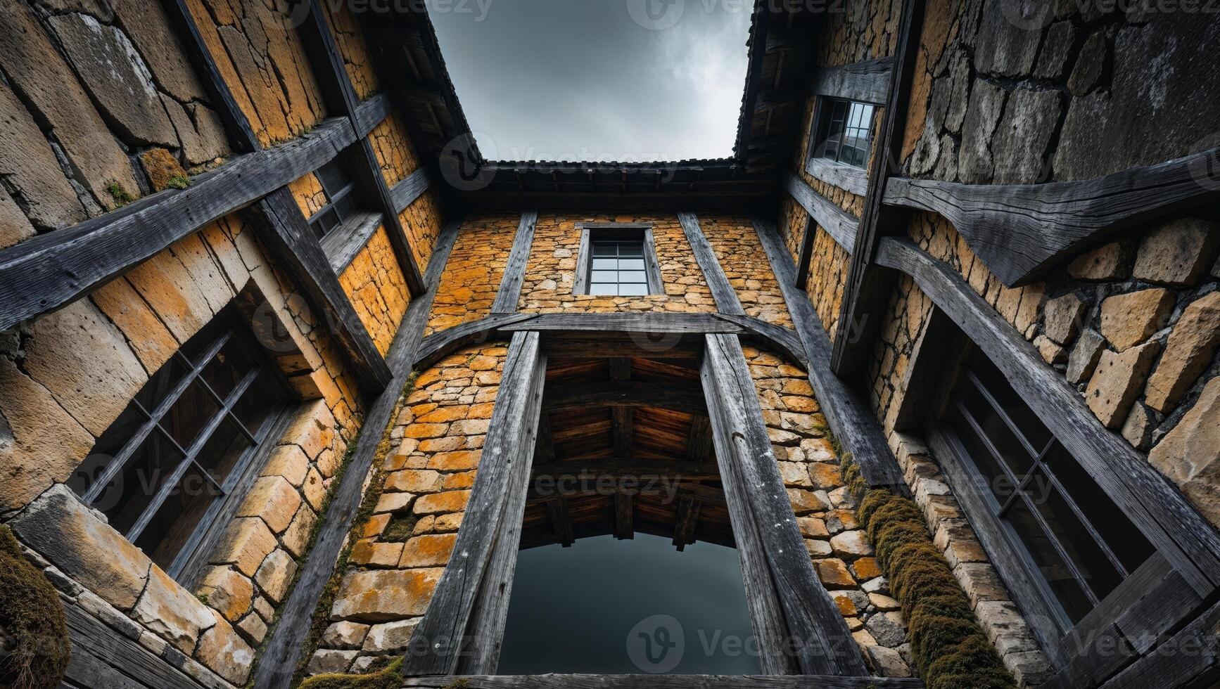 The view from the top of a stone building photo
