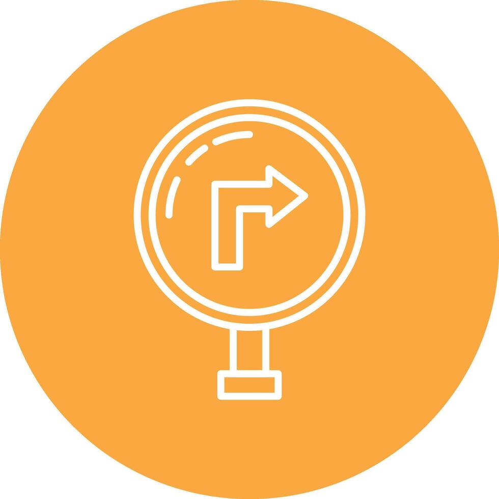 Right Turn Digital Concept Icon vector