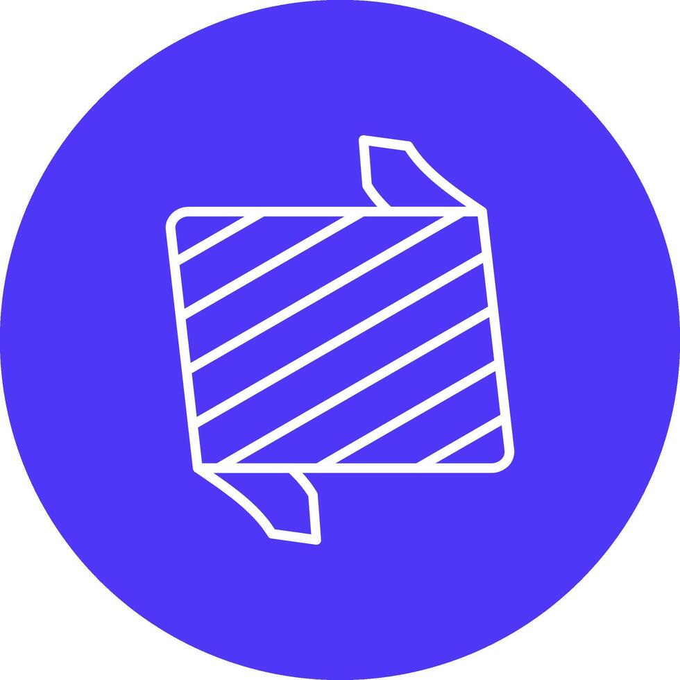 Folded Ribbon Simple Line Sketch vector