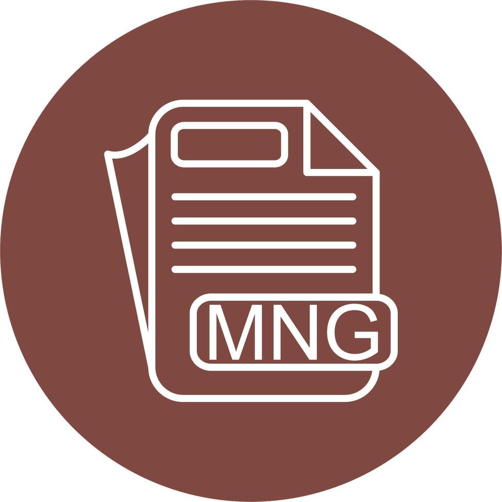 MNG File Format Simple Line Sketch vector