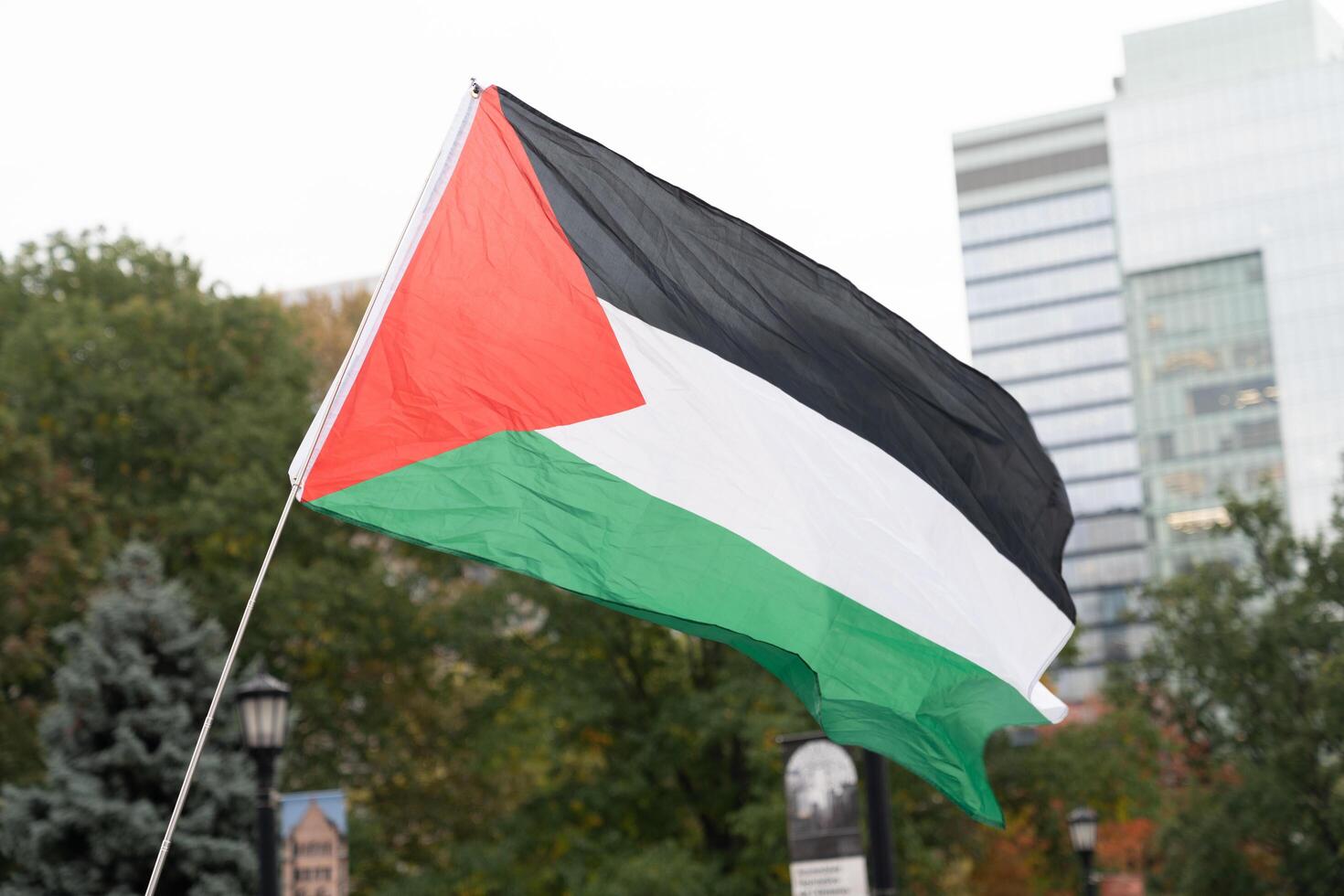 Toronto, Canada - 18 October 2023. The urban rhythm takes on a new beat as Toronto rallies, making a profound statement of unity for Palestinian freedom. photo