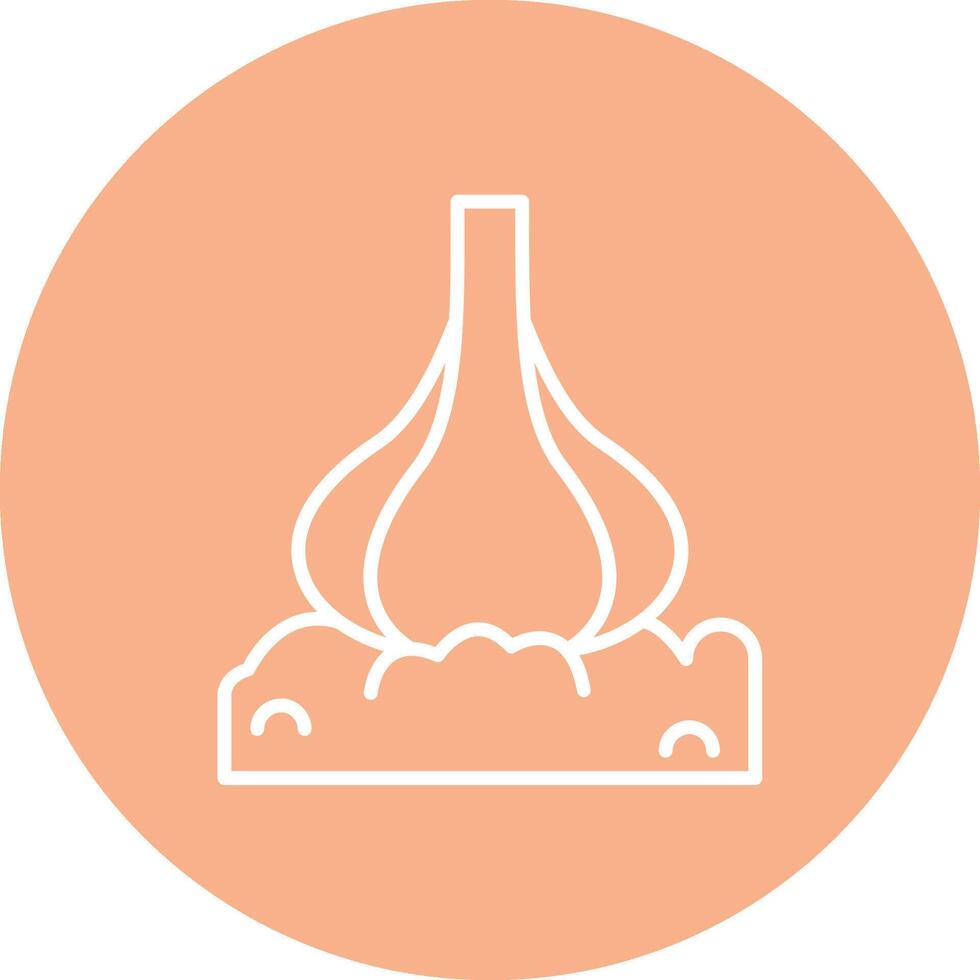 Garlic Rounded Line Illustration vector