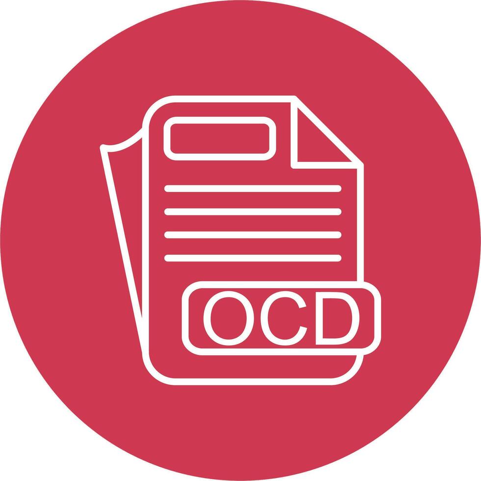 OCD File Format Smooth Gradient Icon vector
