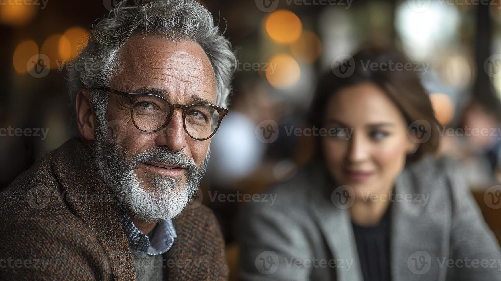 Professional Business Consultants Engaging in a Productive Discussion in a Cafe photo