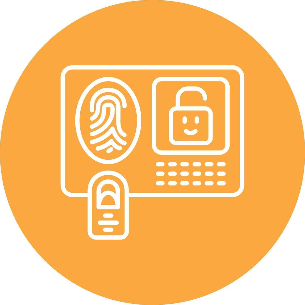 Fingerprint Identification Bright Flat Element vector