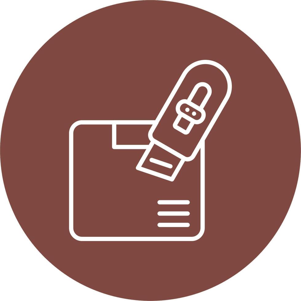 Do Not Open With Knife Lined UI Illustration vector