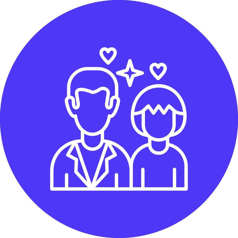 Father And Daughter Modern App Icon vector