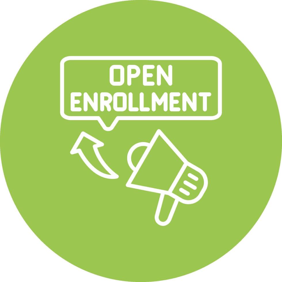 Open Enrollment Lined UI Illustration vector