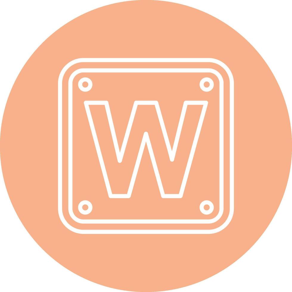 Letter W Isometric Art vector
