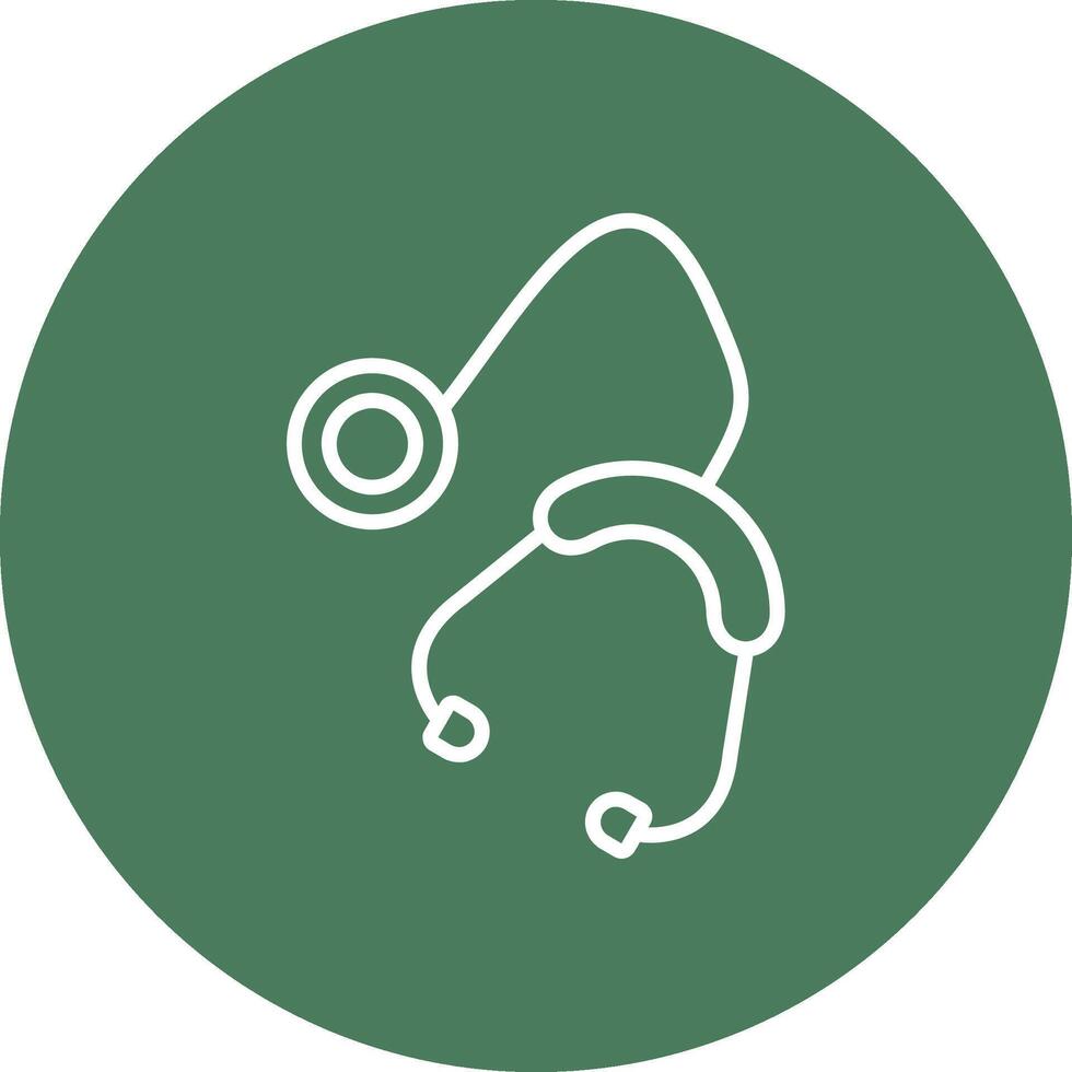 Doctors Stethoscope Flat Line Drawing vector