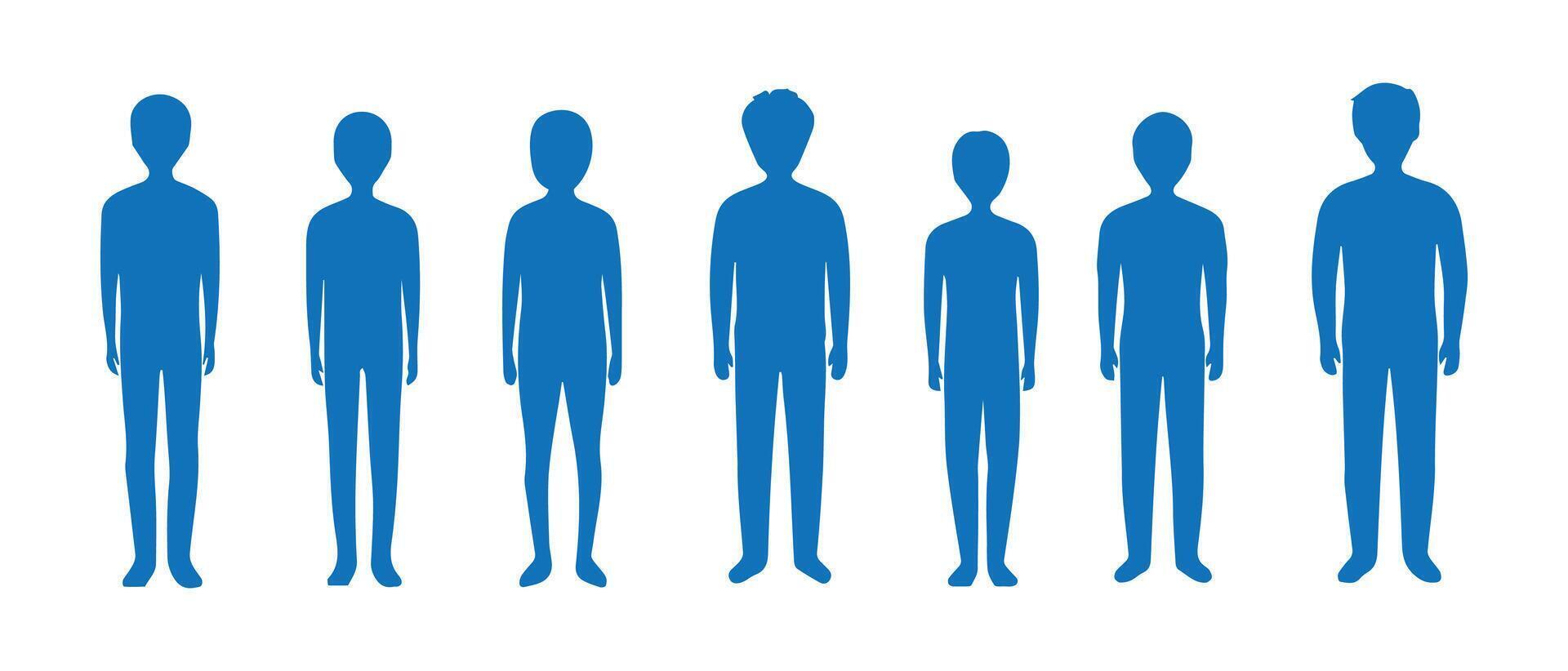 Group Icons in Silhouette for Demography vector