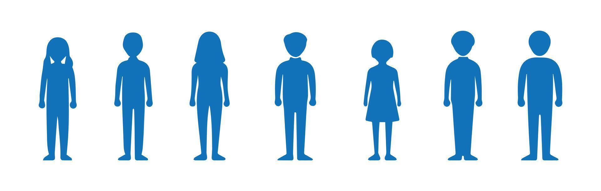 Minimalist People Icons for Demographic Research vector