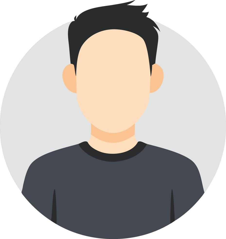 Simple Male Avatar Icon for User Profile or Social Media Design Projects vector