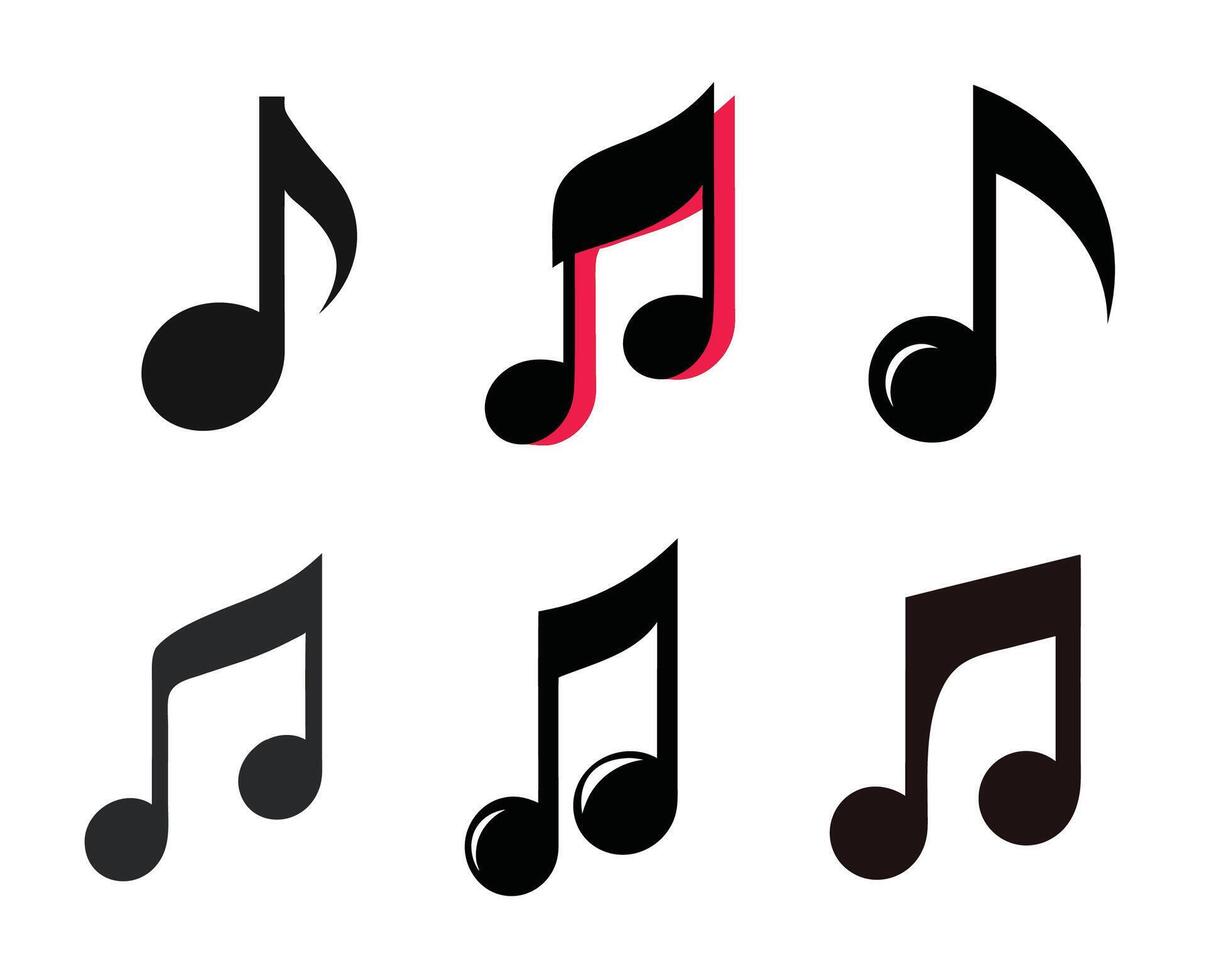 Music Note Icon Set for Audio, Sound, or Musical Design Projects vector