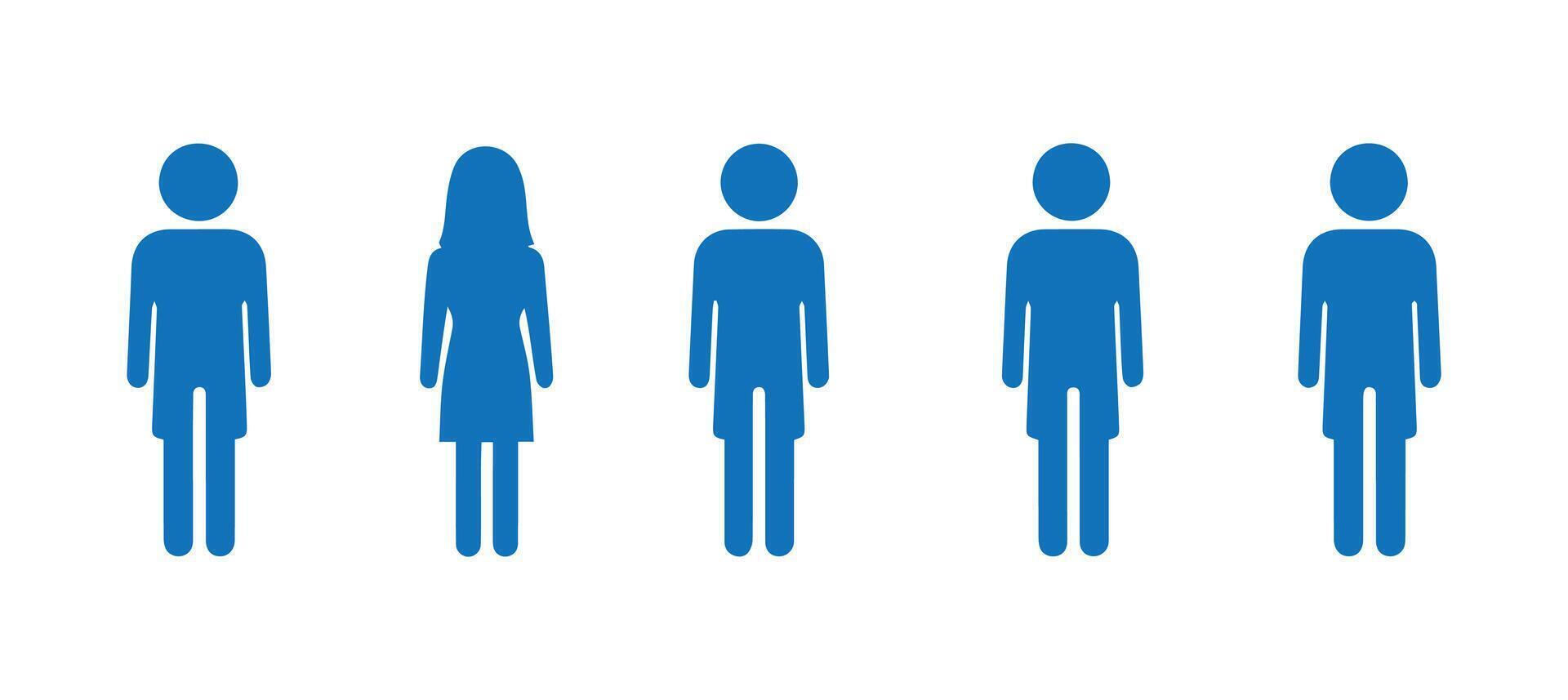 Demographic Silhouette Icons for Statistics vector