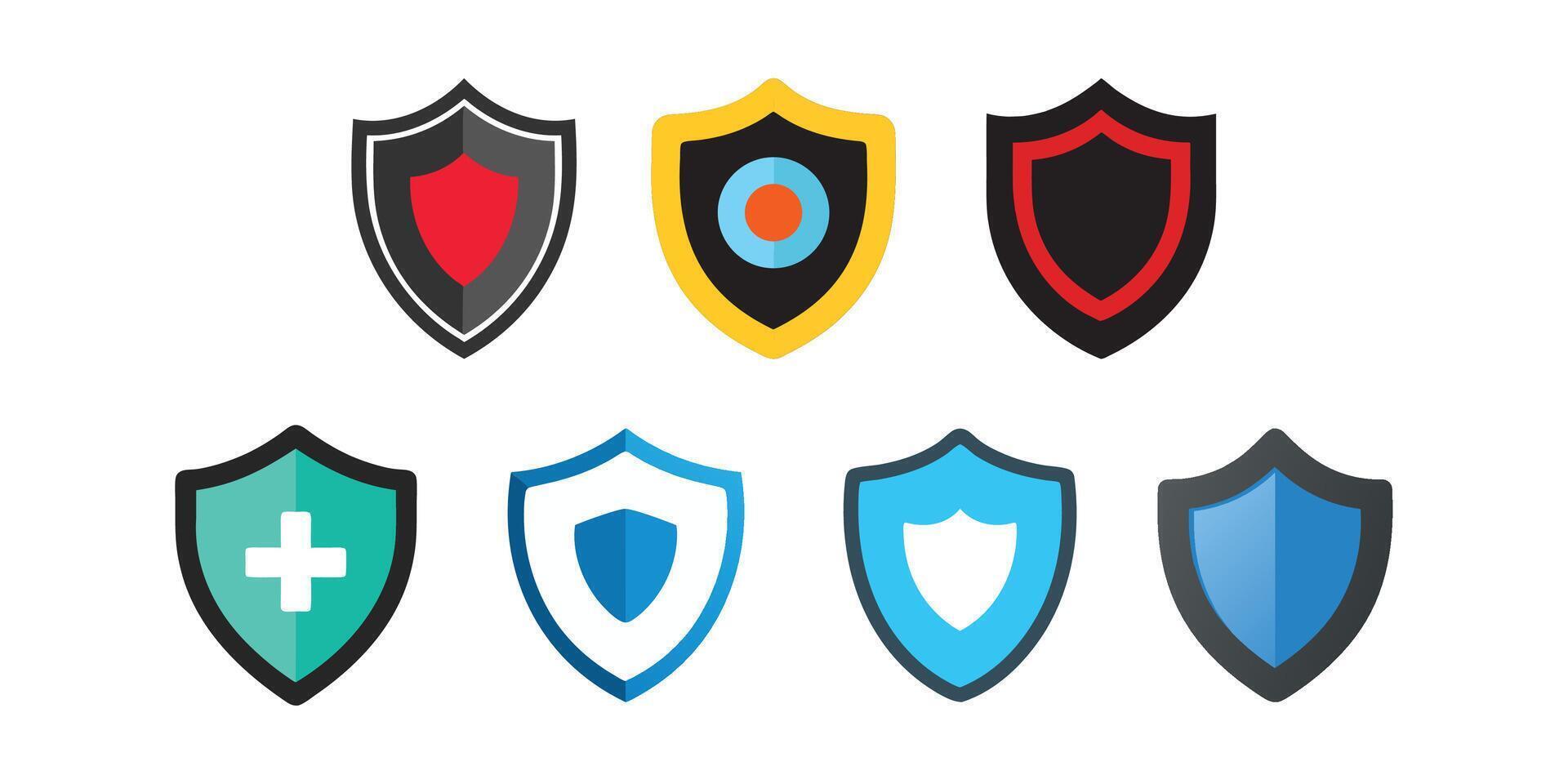 Shield Icon Set for Security, Protection, or Safety Design Projects vector