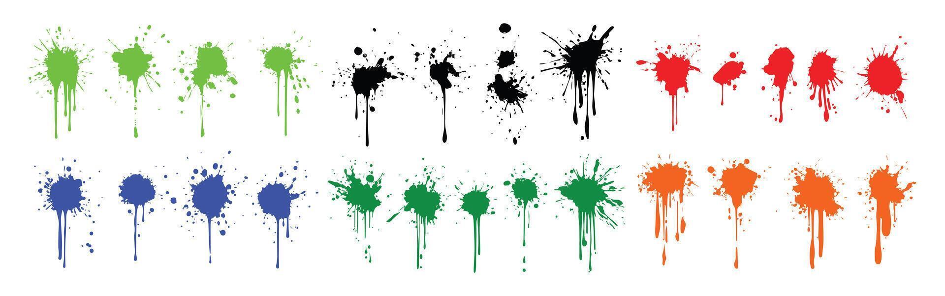 Grunge Ink Splatter Set for Artistic Use vector