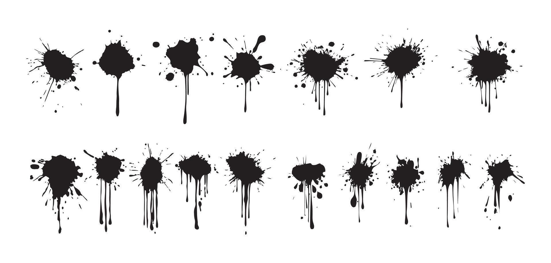 Messy Ink Splatters for DIY Art Graphics vector