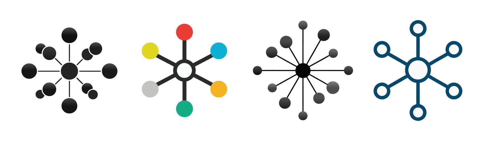 Network Connection Icons for Technology, Communication, or Data Design Projects vector