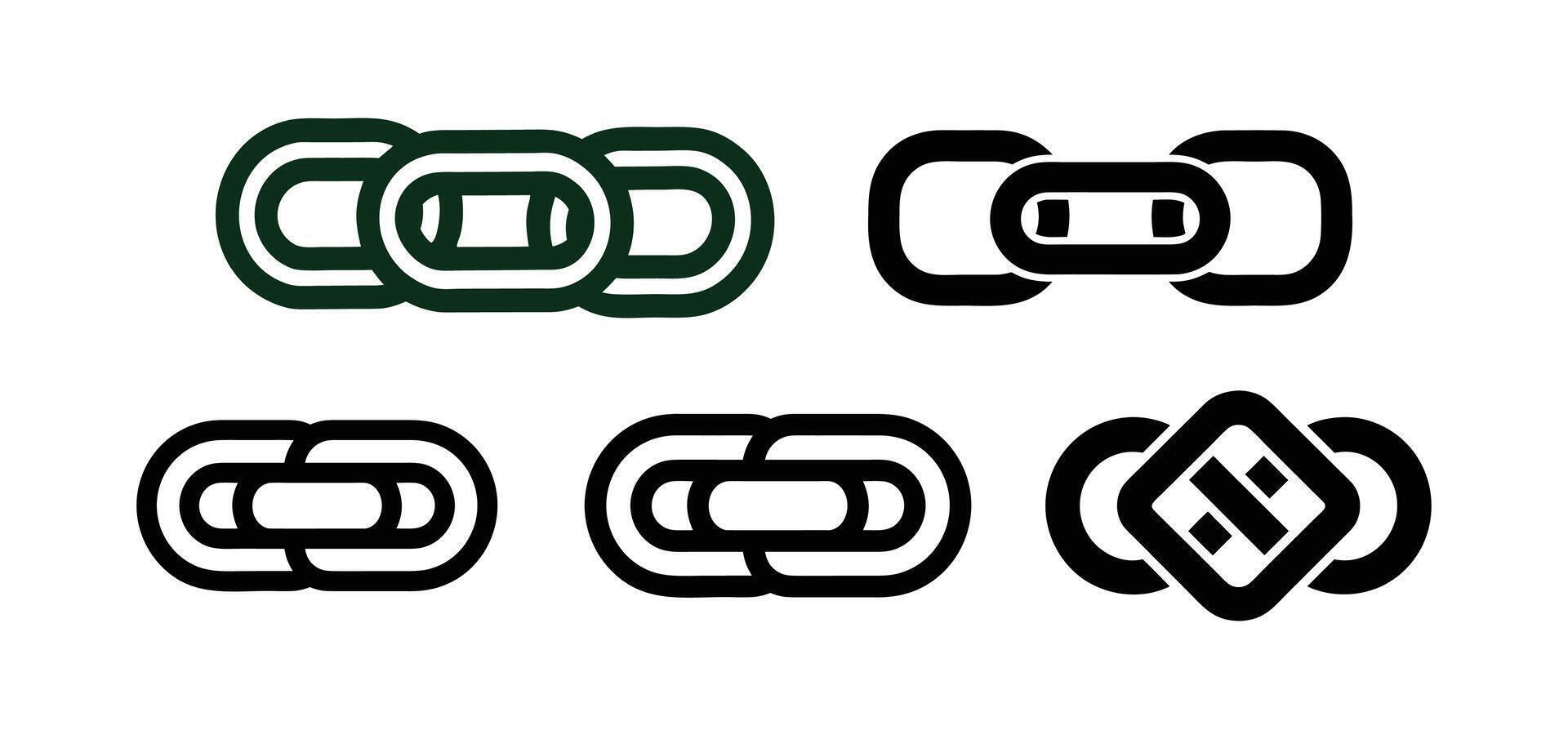 Chain Link Icons for Tech Branding, Web Connectivity, or Network Design Projects vector