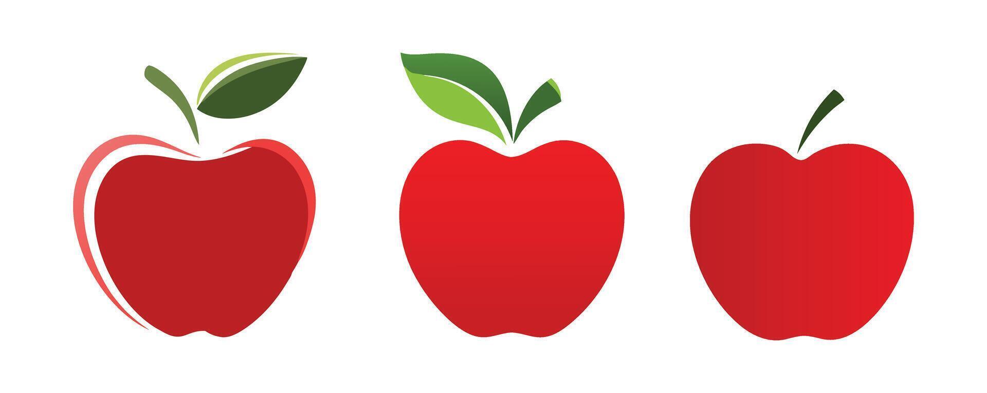 Fresh Apple Icons for Food, Health, and Orchard Themes vector