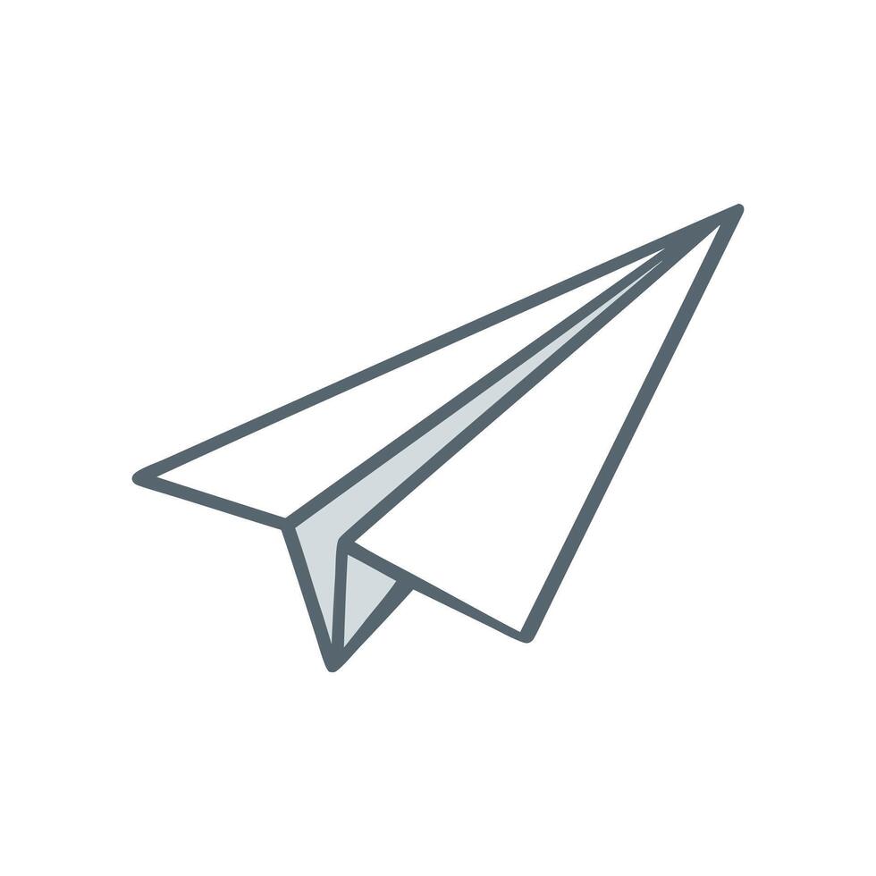 Simple Paper Airplane Illustration for Travel, Childhood, or Communication Design Projects vector