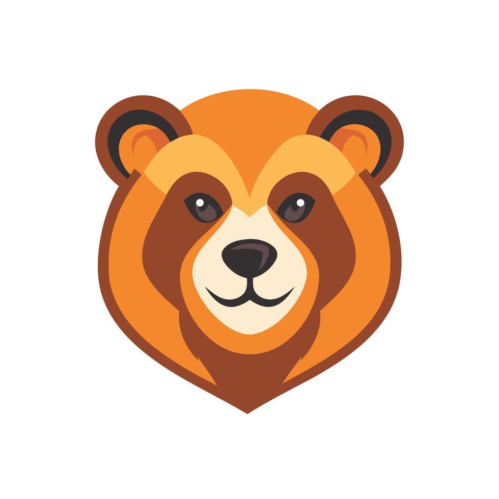 Friendly Bear Head Illustration for Children's Designs, Nature Themes, or Gentle Branding vector