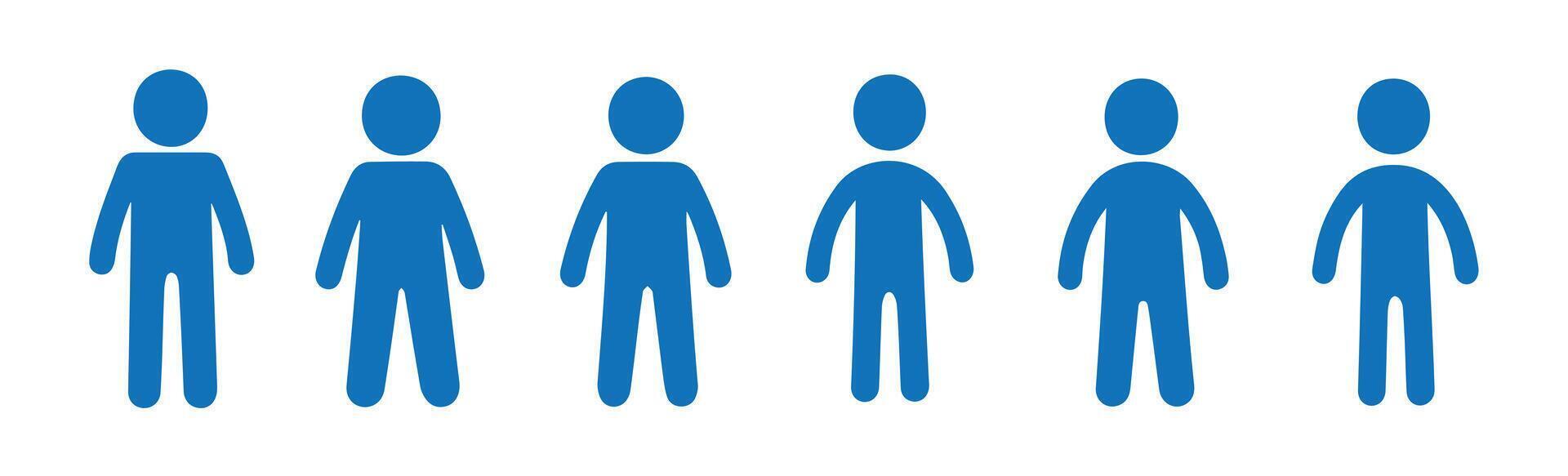 Human Silhouettes for Group Analysis vector
