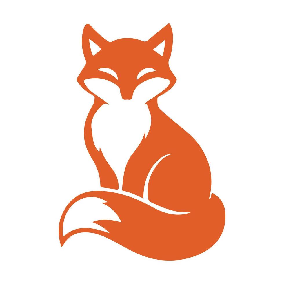 A bold black outline of a fox in mid-stride, perfectly framed by a white backdrop evoking mystery, agility, and untamed beauty. vector