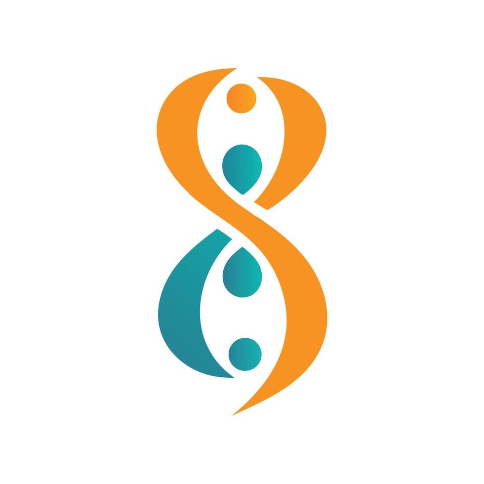 Abstract Intertwined Shapes with Dots for Connection, Balance, or Spiritual Concepts vector