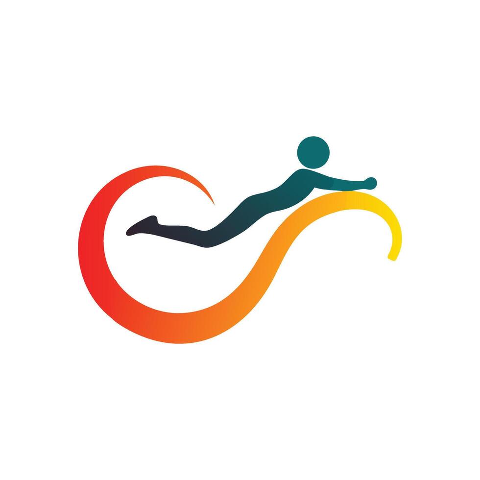 Dynamic Figure on Swirling Shape for Flow, Energy, or Abstract Concepts vector