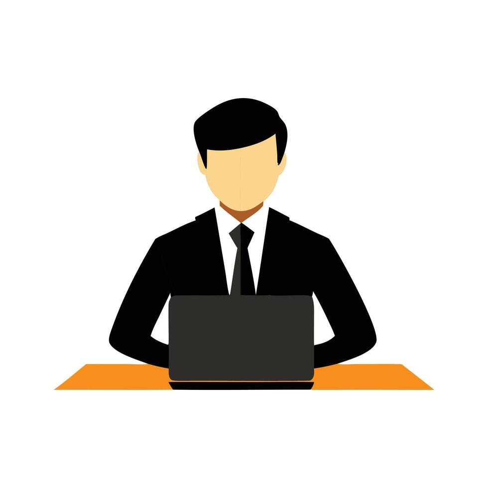 Person Working on Laptop Illustration for Business, Technology, or Online Concepts vector